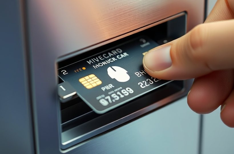 Terminal de autoservicio con protección anti-skimming instalada